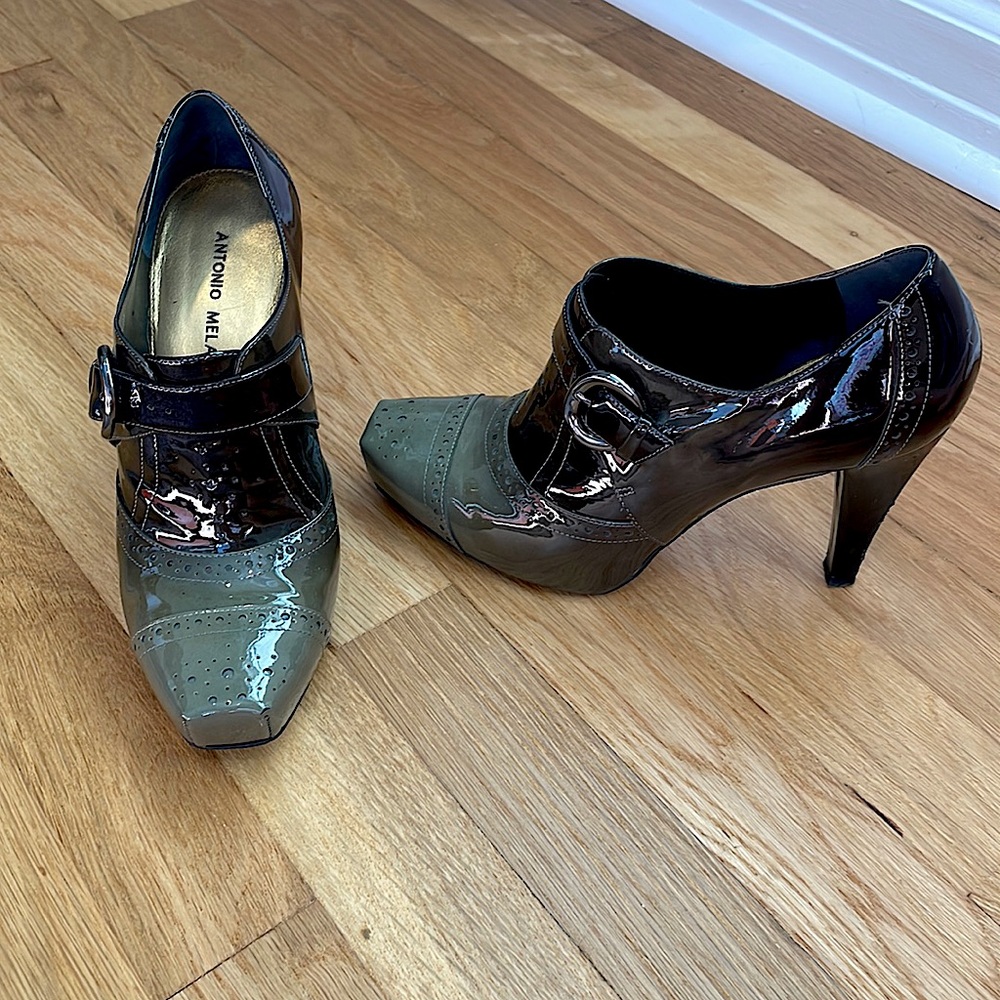Ombré Green Buckle Booties